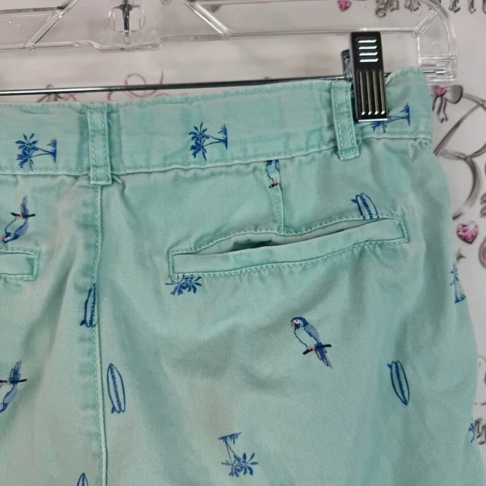 The Children's Place shorts surf boards palm trees Mint Shorts Blue Pattern